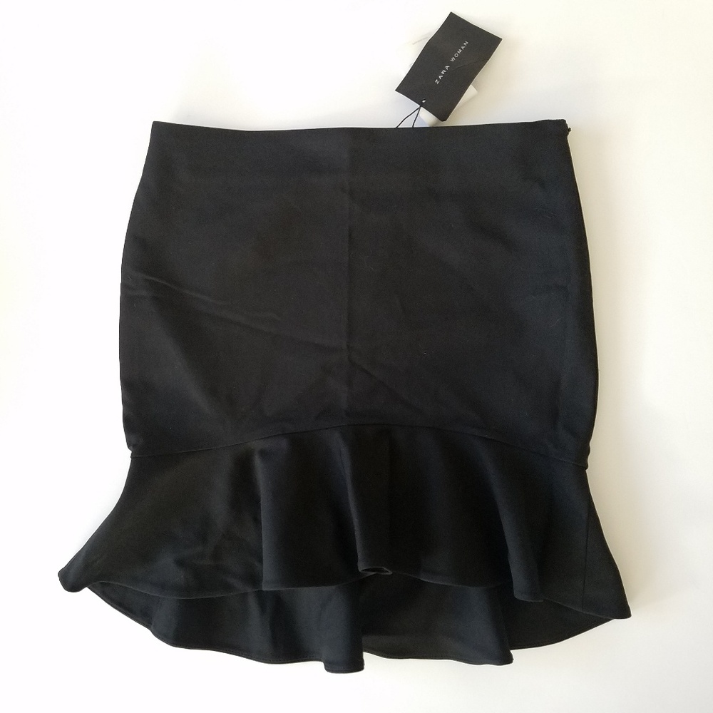 NEW Zara Black Skirt with Frill